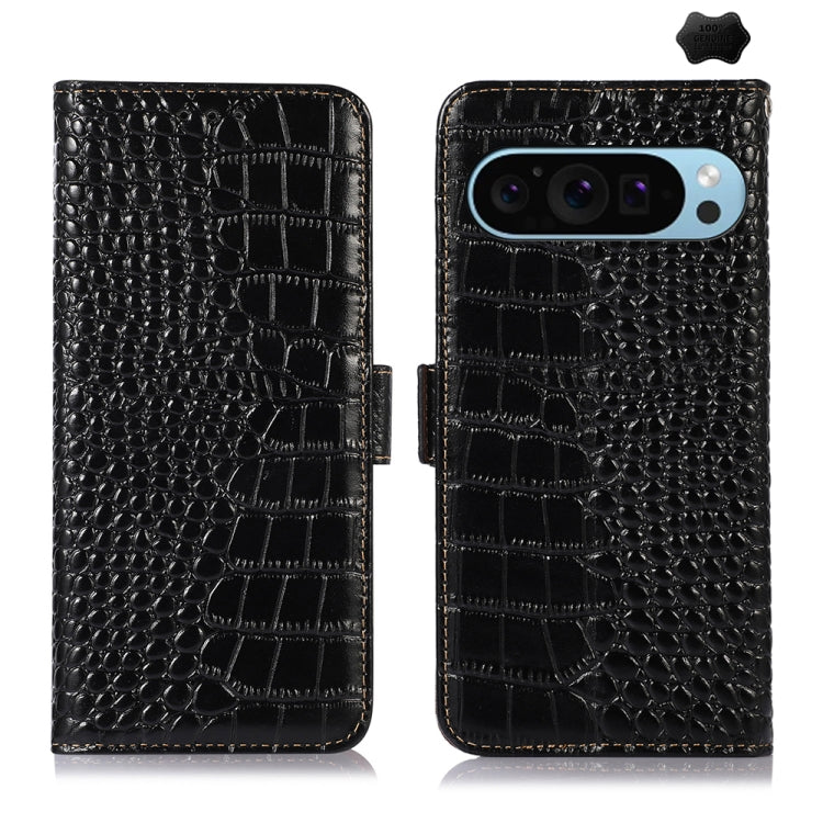 Crocodile Top Layer Cowhide Leather Phone Case, For Google Pixel 11 Pro XL, For Google Pixel 11 / 11 Pro, For Google Pixel 10a, For Google Pixel 10 Pro / 9 Pro, For Google Pixel 10 / 9, For Google Pixel 9a