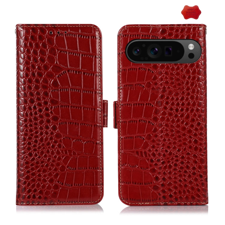 Crocodile Top Layer Cowhide Leather Phone Case, For Google Pixel 11 Pro XL, For Google Pixel 11 / 11 Pro, For Google Pixel 10a, For Google Pixel 10 Pro / 9 Pro, For Google Pixel 10 / 9, For Google Pixel 9a