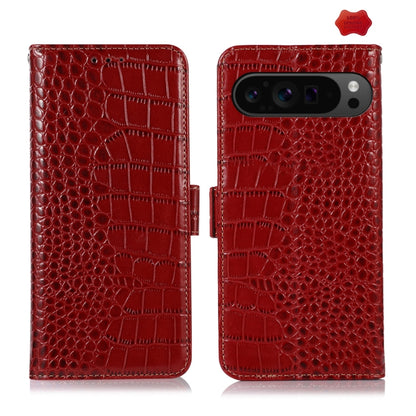 Crocodile Top Layer Cowhide Leather Phone Case, For Google Pixel 11 Pro XL, For Google Pixel 11 / 11 Pro, For Google Pixel 10a, For Google Pixel 10 Pro / 9 Pro, For Google Pixel 10 / 9, For Google Pixel 9a