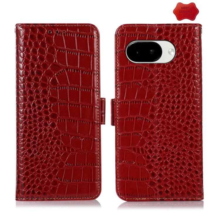 Crocodile Top Layer Cowhide Leather Phone Case, For Google Pixel 11 Pro XL, For Google Pixel 11 / 11 Pro, For Google Pixel 10a, For Google Pixel 10 Pro / 9 Pro, For Google Pixel 10 / 9, For Google Pixel 9a