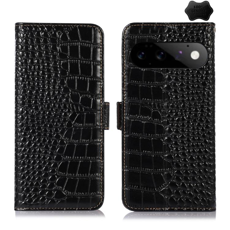 Crocodile Top Layer Cowhide Leather Phone Case, For Google Pixel 11 Pro XL, For Google Pixel 11 / 11 Pro, For Google Pixel 10a, For Google Pixel 10 Pro / 9 Pro, For Google Pixel 10 / 9, For Google Pixel 9a