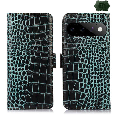 Crocodile Top Layer Cowhide Leather Phone Case, For Google Pixel 11 Pro XL, For Google Pixel 11 / 11 Pro, For Google Pixel 10a, For Google Pixel 10 Pro / 9 Pro, For Google Pixel 10 / 9, For Google Pixel 9a