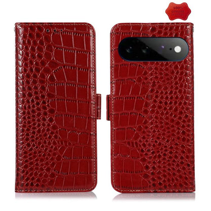 Crocodile Top Layer Cowhide Leather Phone Case, For Google Pixel 11 Pro XL, For Google Pixel 11 / 11 Pro, For Google Pixel 10a, For Google Pixel 10 Pro / 9 Pro, For Google Pixel 10 / 9, For Google Pixel 9a