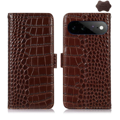 Crocodile Top Layer Cowhide Leather Phone Case, For Google Pixel 11 Pro XL, For Google Pixel 11 / 11 Pro, For Google Pixel 10a, For Google Pixel 10 Pro / 9 Pro, For Google Pixel 10 / 9, For Google Pixel 9a
