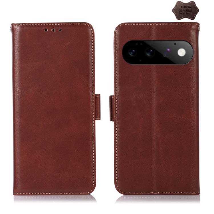 Crazy Horse Top Layer Cowhide Leather Phone Case, For Google Pixel 11 Pro XL, For Google Pixel 11 / 11 Pro, For Google Pixel 10a, For Google Pixel 9a, For Google Pixel 9 Pro, For Google Pixel 9