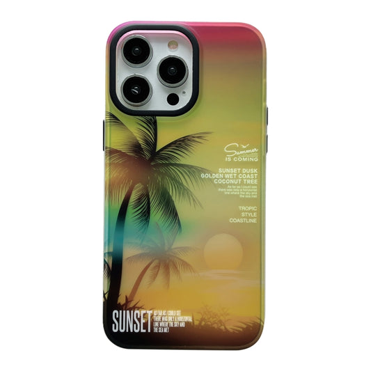SUNSET Coconut Tree Dual-side Laminating Laser Phone Case, For iPhone 15 Pro Max, For iPhone 15 Pro, For iPhone 15, For iPhone 14, For iPhone 14 Pro, For iPhone 14 Pro Max, For iPhone 13 Pro Max, For iPhone 13 Pro, For iPhone 13, For iPhone 12