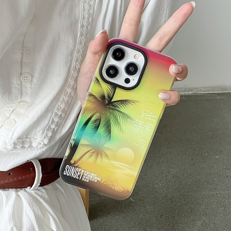 SUNSET Coconut Tree Dual-side Laminating Laser Phone Case, For iPhone 15 Pro Max, For iPhone 15 Pro, For iPhone 15, For iPhone 14, For iPhone 14 Pro, For iPhone 14 Pro Max, For iPhone 13 Pro Max, For iPhone 13 Pro, For iPhone 13, For iPhone 12         ...