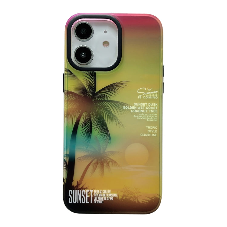 SUNSET Coconut Tree Dual-side Laminating Laser Phone Case, For iPhone 15 Pro Max, For iPhone 15 Pro, For iPhone 15, For iPhone 14, For iPhone 14 Pro, For iPhone 14 Pro Max, For iPhone 13 Pro Max, For iPhone 13 Pro, For iPhone 13, For iPhone 12         ...