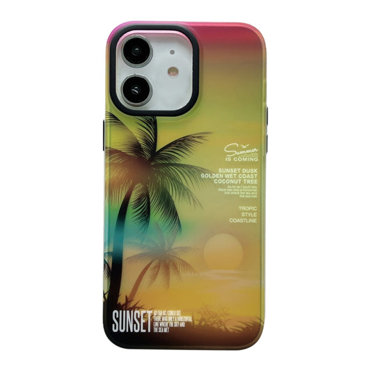 SUNSET Coconut Tree Dual-side Laminating Laser Phone Case, For iPhone 11