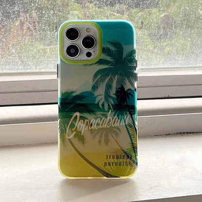 Beach Coconut Dual-side Laminating Laser Frosted Phone Case, For iPhone 11