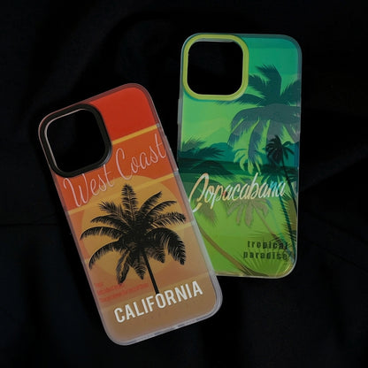 Beach Coconut Dual-side Laminating Laser Frosted Phone Case