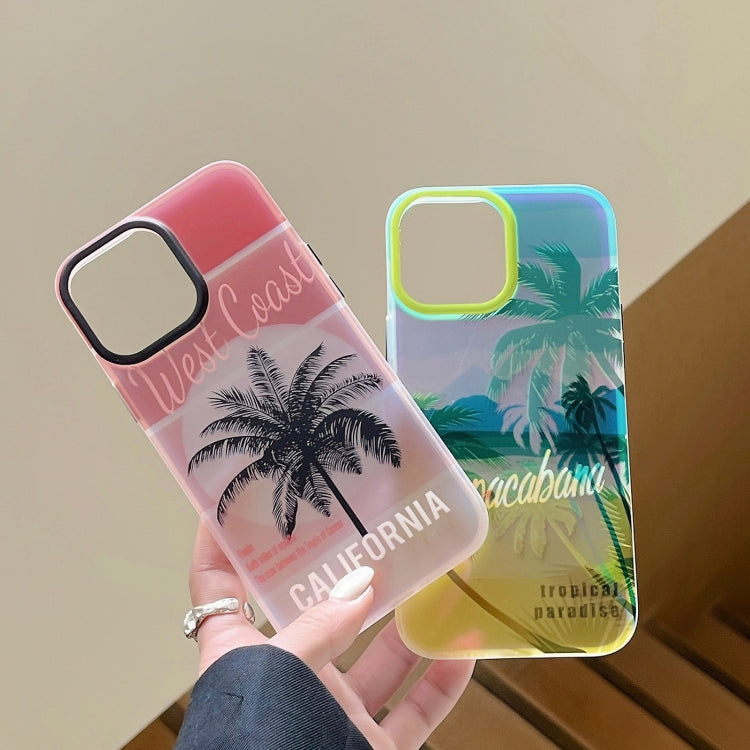 Beach Coconut Dual-side Laminating Laser Frosted Phone Case, For iPhone 15 Pro Max, For iPhone 15 Pro, For iPhone 15, For iPhone 14, For iPhone 14 Pro, For iPhone 14 Pro Max, For iPhone 13 Pro Max, For iPhone 13 Pro, For iPhone 13, For iPhone 12       ...