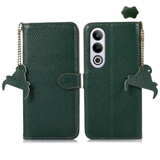 Genuine Leather Litchi Texture RFID Leather Phone Case