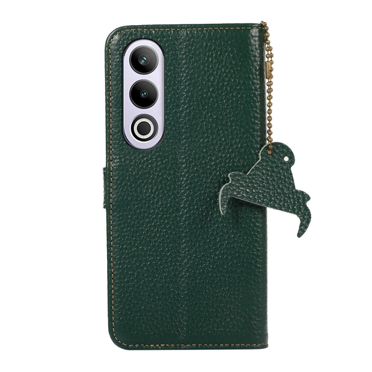 Genuine Leather Litchi Texture RFID Leather Phone Case