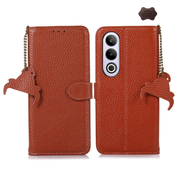 Genuine Leather Litchi Texture RFID Leather Phone Case