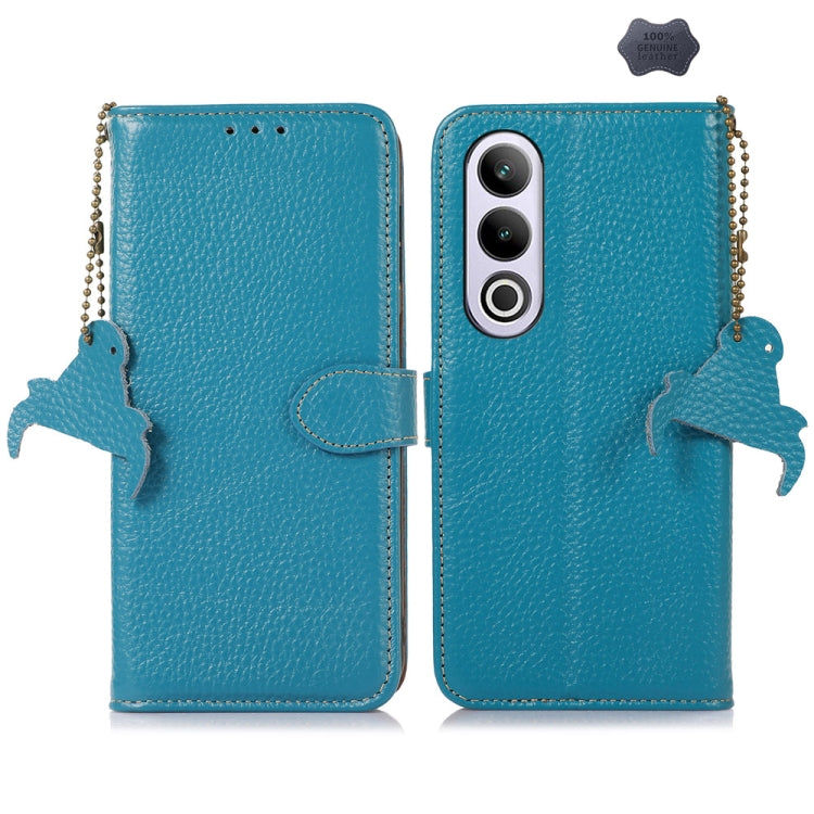 Genuine Leather Litchi Texture RFID Leather Phone Case