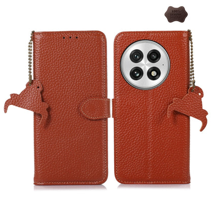 Genuine Leather Litchi Texture RFID Leather Phone Case