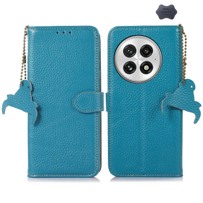 Genuine Leather Litchi Texture RFID Leather Phone Case