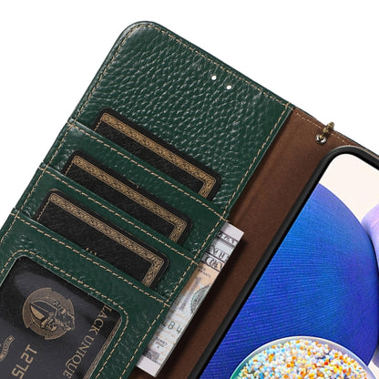 Genuine Leather Litchi Texture RFID Leather Phone Case