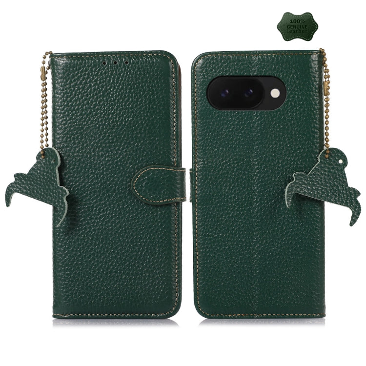 Genuine Leather Litchi Texture RFID Leather Phone Case