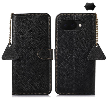 Genuine Leather Litchi Texture RFID Leather Phone Case