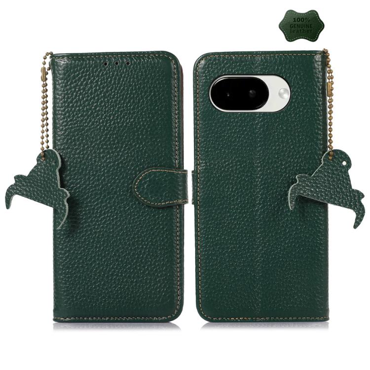 Genuine Leather Litchi Texture RFID Leather Phone Case, For Google Pixel 11 Pro XL, For Google Pixel 11 / 11 Pro, For Google Pixel 10a, For Google Pixel 10 / 9, For Google Pixel 9a, For Google Pixel 10 Pro / 9 Pro