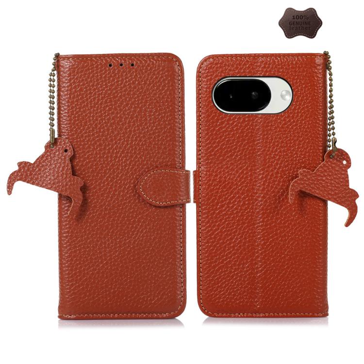 Genuine Leather Litchi Texture RFID Leather Phone Case, For Google Pixel 11 Pro XL, For Google Pixel 11 / 11 Pro, For Google Pixel 10a, For Google Pixel 10 / 9, For Google Pixel 9a, For Google Pixel 10 Pro / 9 Pro