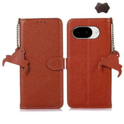 Genuine Leather Litchi Texture RFID Leather Phone Case, For Google Pixel 11 Pro XL, For Google Pixel 11 / 11 Pro, For Google Pixel 10a, For Google Pixel 10 / 9, For Google Pixel 9a, For Google Pixel 10 Pro / 9 Pro