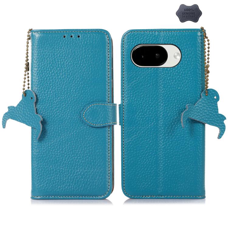 Genuine Leather Litchi Texture RFID Leather Phone Case, For Google Pixel 11 Pro XL, For Google Pixel 11 / 11 Pro, For Google Pixel 10a, For Google Pixel 10 / 9, For Google Pixel 9a, For Google Pixel 10 Pro / 9 Pro