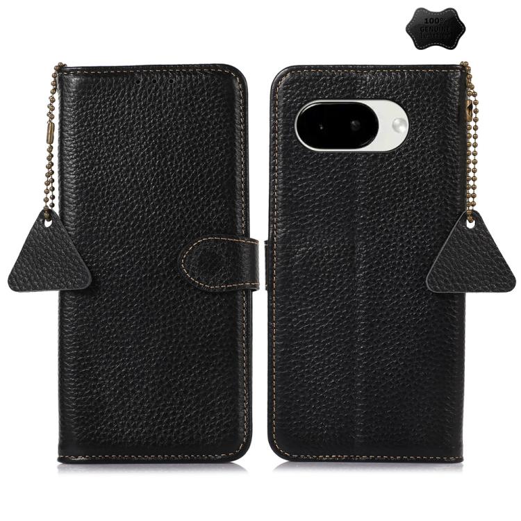 Genuine Leather Litchi Texture RFID Leather Phone Case, For Google Pixel 11 Pro XL, For Google Pixel 11 / 11 Pro, For Google Pixel 10a, For Google Pixel 10 / 9, For Google Pixel 9a, For Google Pixel 10 Pro / 9 Pro