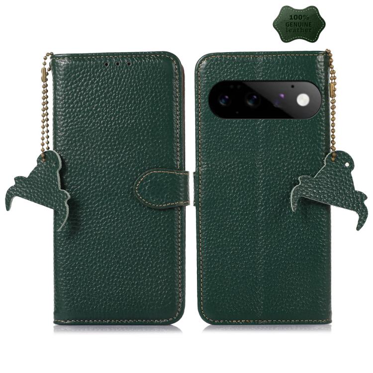 Genuine Leather Litchi Texture RFID Leather Phone Case, For Google Pixel 11 Pro XL, For Google Pixel 11 / 11 Pro, For Google Pixel 10a, For Google Pixel 10 / 9, For Google Pixel 9a, For Google Pixel 10 Pro / 9 Pro