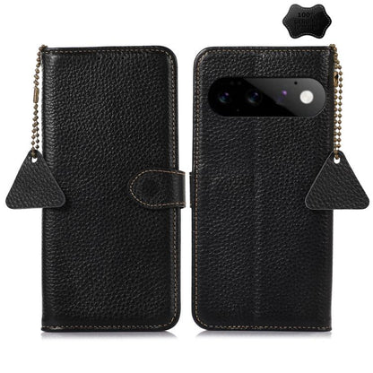Genuine Leather Litchi Texture RFID Leather Phone Case, For Google Pixel 11 Pro XL, For Google Pixel 11 / 11 Pro, For Google Pixel 10a, For Google Pixel 10 / 9, For Google Pixel 9a, For Google Pixel 10 Pro / 9 Pro