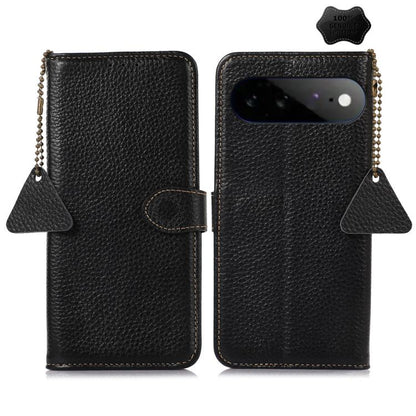 Genuine Leather Litchi Texture RFID Leather Phone Case, For Google Pixel 11 Pro XL, For Google Pixel 11 / 11 Pro, For Google Pixel 10a, For Google Pixel 10 / 9, For Google Pixel 9a, For Google Pixel 10 Pro / 9 Pro