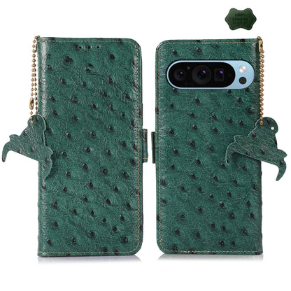 Ostrich Pattern Genuine Leather RFID Phone Case