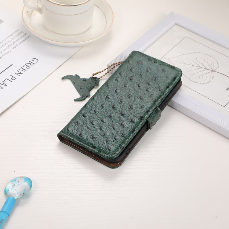 Ostrich Pattern Genuine Leather RFID Phone Case