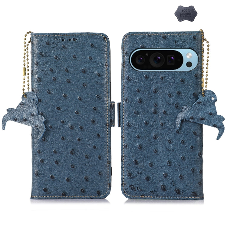 Ostrich Pattern Genuine Leather RFID Phone Case