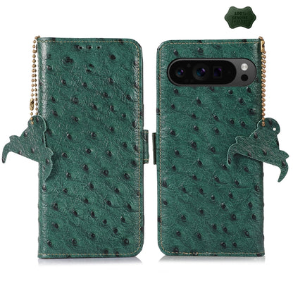 Ostrich Pattern Genuine Leather RFID Phone Case