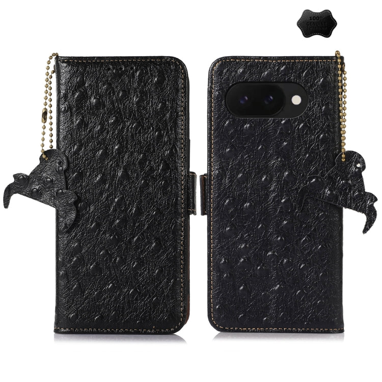 Ostrich Pattern Genuine Leather RFID Phone Case