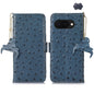 Ostrich Pattern Genuine Leather RFID Phone Case