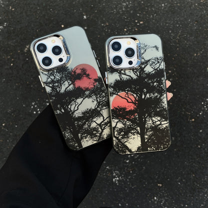 Colored Silver Plating Sunset Phone Case, For iPhone 11