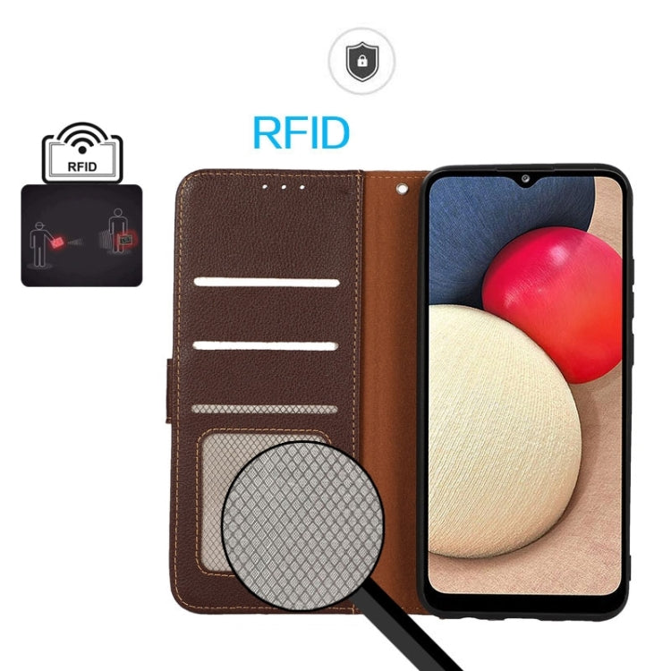 KHAZNEH Litchi Texture Leather RFID Phone Case