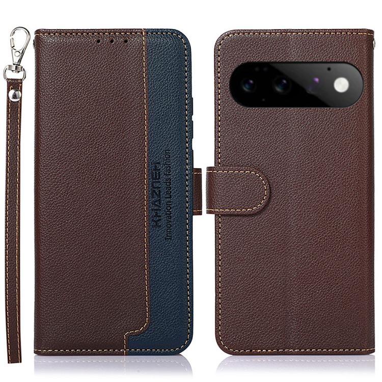 KHAZNEH Litchi Texture Leather RFID Phone Case, For Google Pixel 11 Pro XL, For Google Pixel 11 / 11 Pro, For Google Pixel 10a, For Google Pixel 10 Pro / 9 Pro, For Google Pixel 10 / 9, For Google Pixel 9a