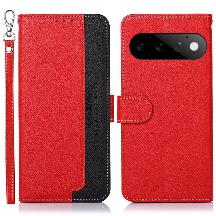 KHAZNEH Litchi Texture Leather RFID Phone Case, For Google Pixel 11 Pro XL, For Google Pixel 11 / 11 Pro, For Google Pixel 10a, For Google Pixel 10 Pro / 9 Pro, For Google Pixel 10 / 9, For Google Pixel 9a