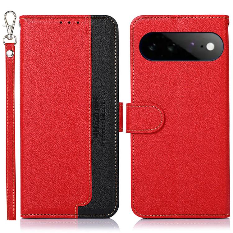 KHAZNEH Litchi Texture Leather RFID Phone Case, For Google Pixel 11 Pro XL, For Google Pixel 11 / 11 Pro, For Google Pixel 10a, For Google Pixel 10 Pro / 9 Pro, For Google Pixel 10 / 9, For Google Pixel 9a