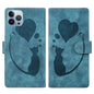 Pen Heart Cat Embossed Leather Phone Case, For iPhone 13 mini, For iPhone 12, For iPhone 12 Pro Max, For iPhone 12 Pro