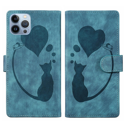 Pen Heart Cat Embossed Leather Phone Case, For iPhone 13 mini, For iPhone 12, For iPhone 12 Pro Max, For iPhone 12 Pro