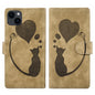 Pen Heart Cat Embossed Leather Phone Case, For iPhone 13 mini, For iPhone 12, For iPhone 12 Pro Max, For iPhone 12 Pro