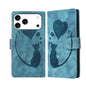 Pen Heart Cat Embossed Leather Phone Case, For iPhone 18 Pro / 17 Pro, For iPhone 18 Pro Max / 17 Pro Max, For iPhone 17, For iPhone 17 Air