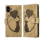 Pen Heart Cat Embossed Leather Phone Case, For iPhone 18 Pro / 17 Pro, For iPhone 18 Pro Max / 17 Pro Max, For iPhone 17, For iPhone 17 Air
