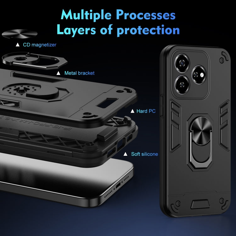 Shockproof Metal Ring Holder Phone Case, For ZTE Axon 60 4G, For ZTE Blade A54, For ZTE Blade A52